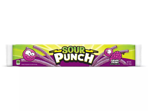 Sour Punch Grape Straws